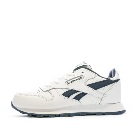 Baskets Blanche/Marine Garçon Reebok Classic Leather 100069851