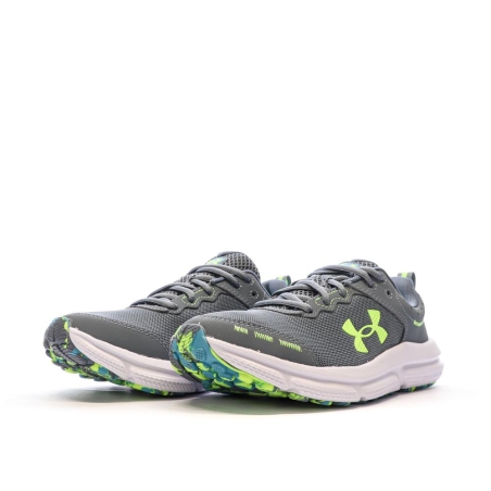 Chaussures de Running Gris /Vert Garçon Under Armour Assert 10