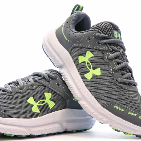 Chaussures de Running Gris /Vert Garçon Under Armour Assert 10