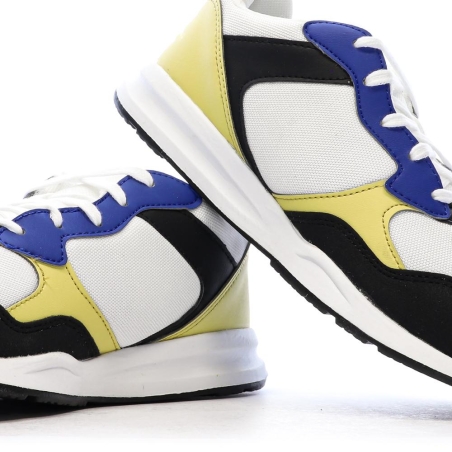 Baskets Blanc/Noir/Jaune Garçon Le Coq Sportif R500
