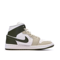 Baskets Beige/Kaki Mixte NIKE Air Jordan 1 Mid Rose