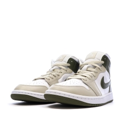Baskets Beige/Kaki Mixte NIKE Air Jordan 1 Mid Rose