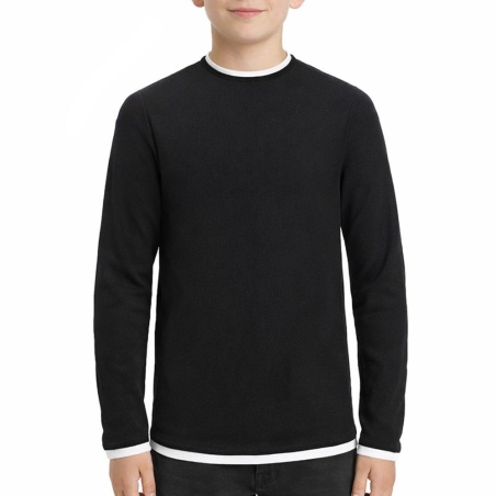 Pull Noir Garçon Jack & Jones Twinn Knit Neck