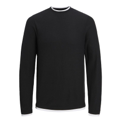 Pull Noir Garçon Jack & Jones Twinn Knit Neck