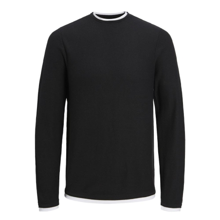 Pull Noir Garçon Jack & Jones Twinn Knit Neck