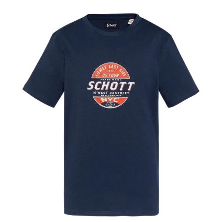 T-shirt Marine Garçon Schott USTOUR