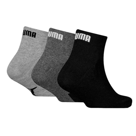 Lot de 3 Paires de Chaussettes Noires/Grises Garçon Puma Quarter