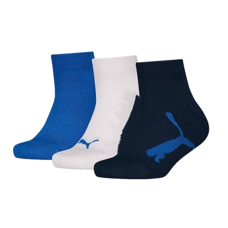 Lot de 3 Paires de Chaussettes Noires/Bleu Garçon Puma Quarter