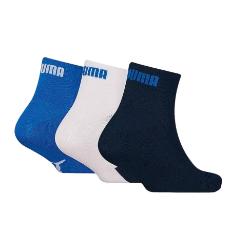 Lot de 3 Paires de Chaussettes Noires/Bleu Garçon Puma Quarter
