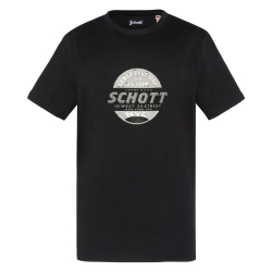T-shirt Noir Garçon Schott USTOUR