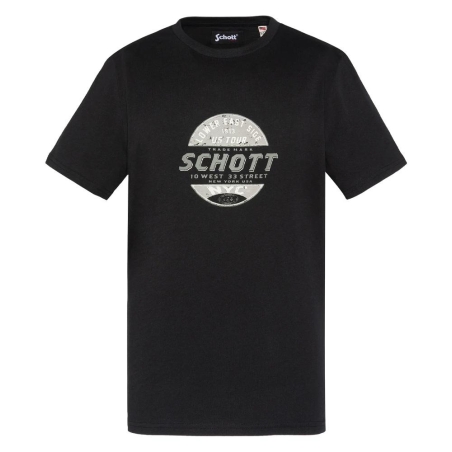 T-shirt Noir Garçon Schott USTOUR