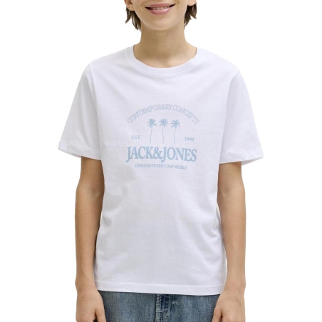 T-Shirt Blanc/Bleu Garçon Jack & Jones Tucket