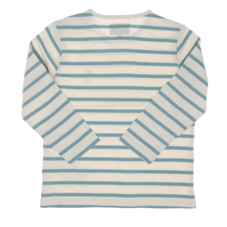T-shirt à Rayures Beige/Turquoise Garçon EOM Eloris