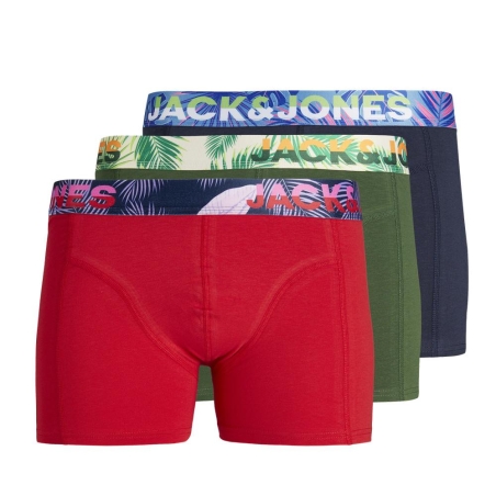 Lot de 3 boxers Rouges/Vert/Marine Garçon Jack & Jones Jacpaw