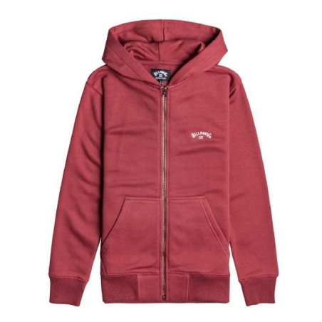 Sweat à Capuche Zippé Bordeaux Garçon Billabong Arch