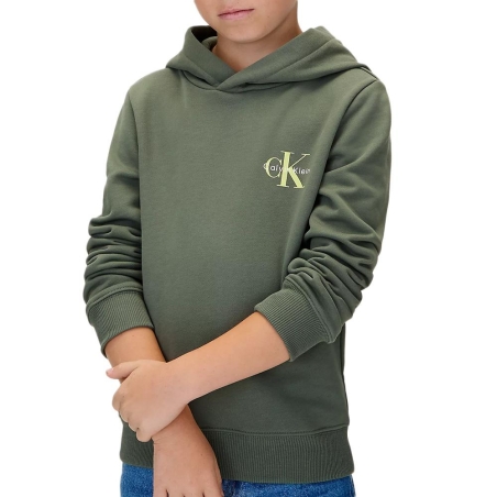 Sweat Vert Garçon Calvin Klein Jeans Small Monogram