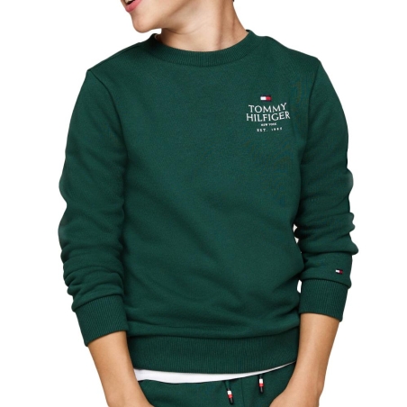 Sweat Vert Garçon Tommy Hilfiger Logo Puff