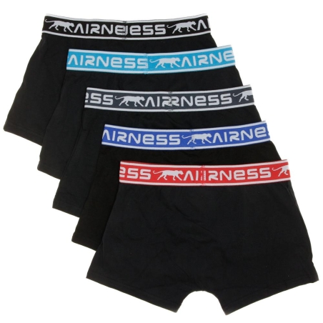 Lot de 5 Boxers Noirs Garçon Airness