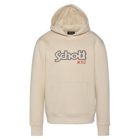 Sweat à Capuche Beige Garçon Schott Sidney