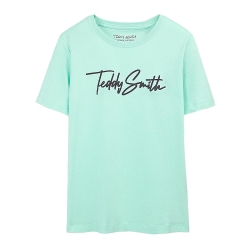 T-Shirt Vert Menthe Garçon Teddy Smith Evan