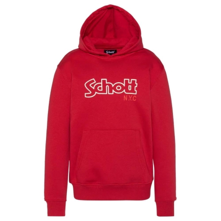 Sweat à Capuche Rouge Garçon Schott Print Schott