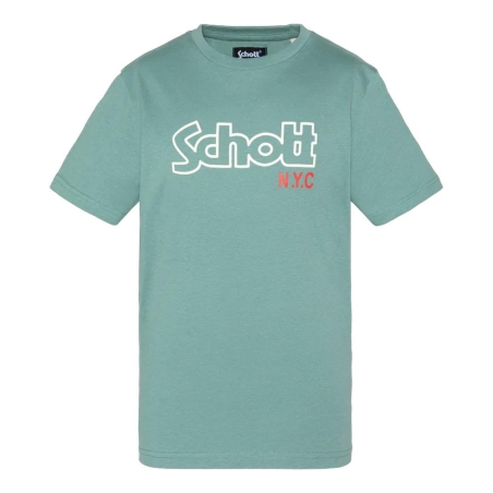 T-Shirt Vert/Bleu Garçon Schott VINTAGE