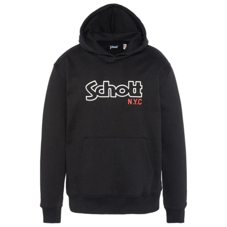 Sweat à Capuche Noir Garçon Schott Sidney