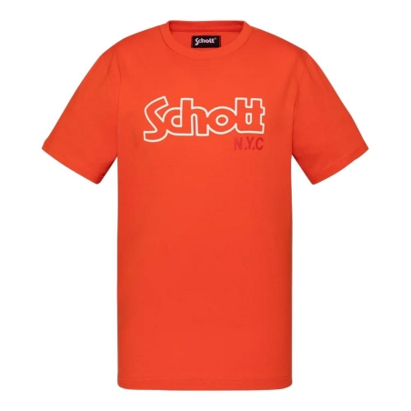 T-Shirt Orange Garçon Schott VINTAGE
