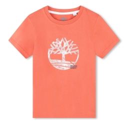 T-Shirt Orange/Rose Garçon Timberland T60087