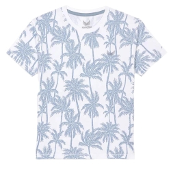 T-Shirt Blanc/Bleu Garçon Kaporal Omyg