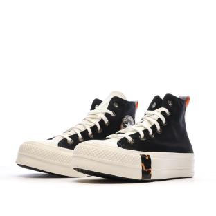 Baskets Noires Femme Converse All Star Lift Platform Tortoise