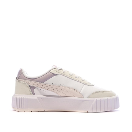 Baskets Blanches/Mauve Fille Puma Carina Mia