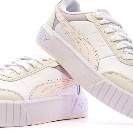 Baskets Blanches/Mauve Fille Puma Carina Mia
