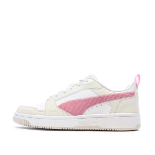 Baskets Ecru/Rose Fille Puma Rebound V6 Lo Cord