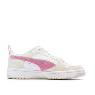 Baskets Ecru/Rose Fille Puma Rebound V6 Lo Cord