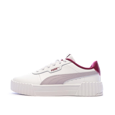 Baskets Blanches/Grises Fille Puma Carina 3.0
