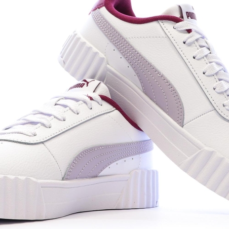 Baskets Blanches/Grises Fille Puma Carina 3.0