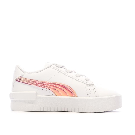 Baskets Blanc/Rose Fille Puma Jada Holo