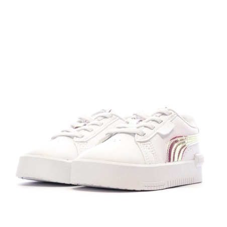 Baskets Blanc/Rose Fille Puma Jada Holo