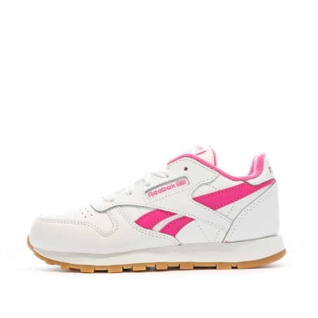 Baskets Blanches/Rose Fille Reebok Classic Leather 100034223