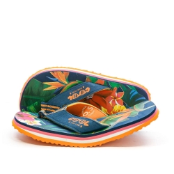Tongs Orange/Marine à Imprimés Fille Cool Shoe Eve Slight