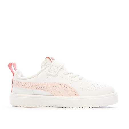 Baskets Blanche/Rose Fille Puma Rickie
