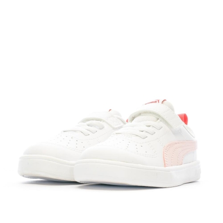 Baskets Blanche/Rose Fille Puma Rickie