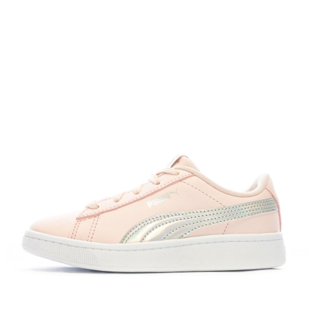 Baskets Rose/Gris pailleté Fille Puma Vikky Rainbow