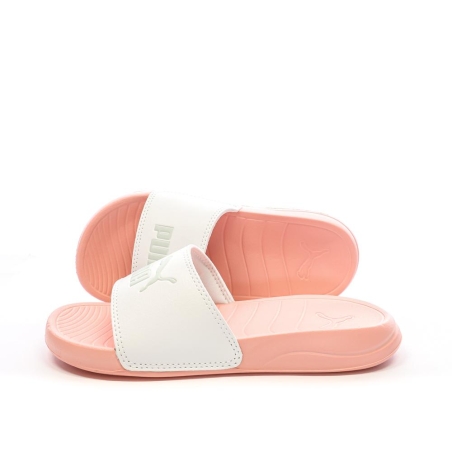 Claquettes Blanches/Roses Fille Puma 20 372313-34