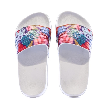Claquettes Blanches à fleurs Fille Kappa Logo Sarty 2