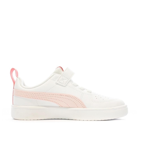 Baskets Blanches/Rose Fille Puma Rickie