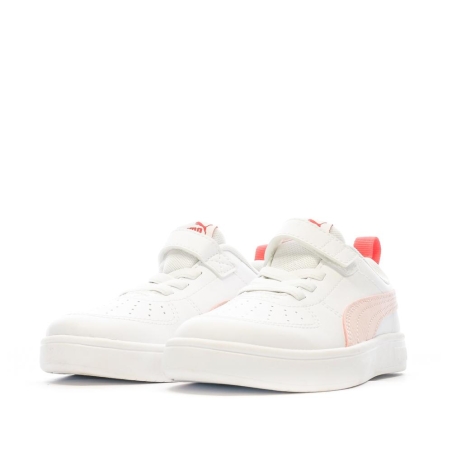 Baskets Blanches/Rose Fille Puma Rickie