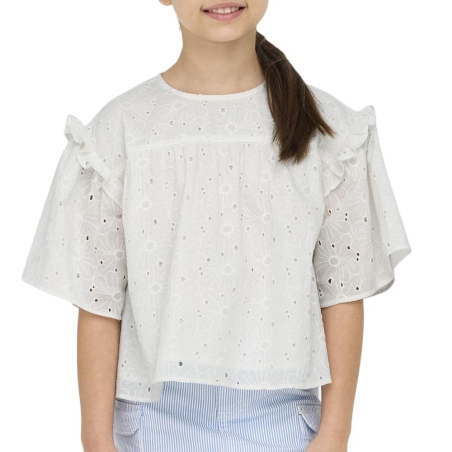 Blouse Blanche Fille Kids ONLY Daisy