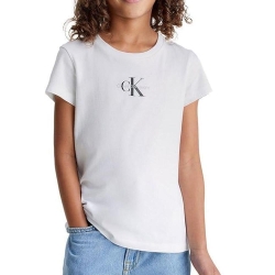 T-Shirt Blanc Fille Calvin Klein Jeans Micro